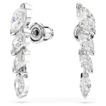 Mesmera earrings Marquise cut, White, Rhodium plated